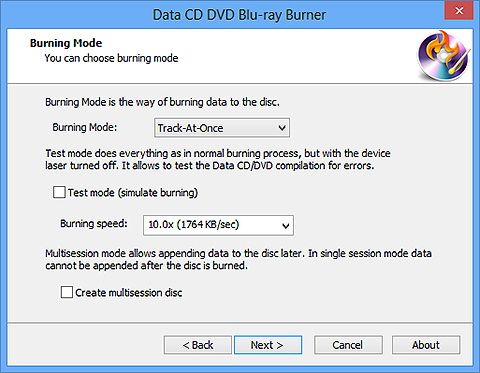 Select Burning Mode & Speed and Start Burning