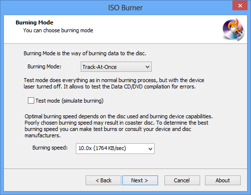 Select Burning Mode & Speed and Start Burning