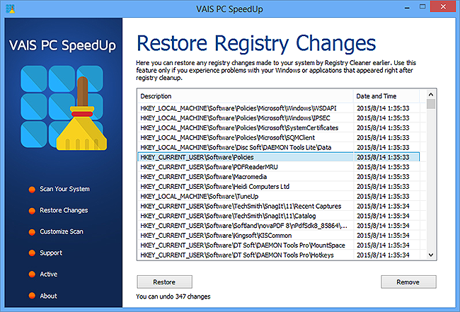 Restore Changes