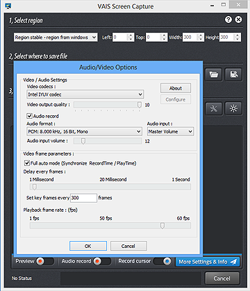 Advanced Settings for Recording