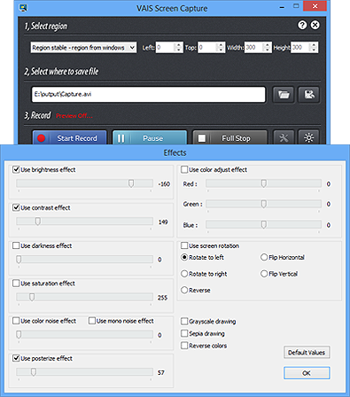 Advanced Settings for Recording